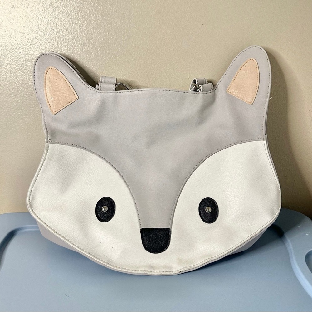 Grey Fox Totebag Purse with Charm